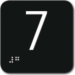INDICADOR DE PLANTA 7 - Indicador en Braille y ar&aacute;bigo en alto relieve. Cumple con SUA 9 (CTE). Desde