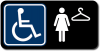 VESTUARIO FEMENINO ADAPTADO / ACCESIBLE - Pictograma normalizado en alto relieve y contraste cromÃ¡tico.Cumple con SUA 9 (CTE). 85x170mm