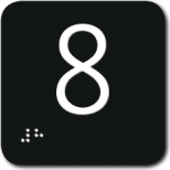 INDICADOR DE PLANTA 8 - Indicador en Braille y ar&aacute;bigo en alto relieve. Cumple con SUA 9 (CTE). Desde