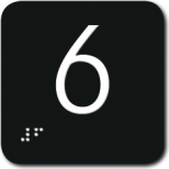 INDICADOR DE PLANTA 6 - Indicador en Braille y ar&aacute;bigo en alto relieve. Cumple con SUA 9 (CTE). Desde 