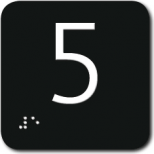 INDICADOR DE PLANTA 5 - Indicador en Braille y ar&aacute;bigo en alto relieve. Cumple con SUA 9 (CTE). Desde 
