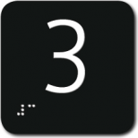 INDICADOR DE PLANTA 3 - Indicador en Braille y ar&aacute;bigo en alto relieve. Cumple con SUA 9 (CTE). Desde 