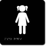 ASEO NI&Ntilde;A - Pictograma tacto visual, alto relieve y Braille. 170x170x3,2mm