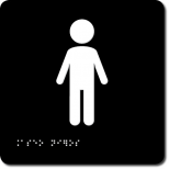 ASEO NI&Ntilde;O - Pictograma tacto visual, alto relieve y Braille. 170x170x3,2mm