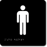 ASEO HOMBRE - Pictograma tacto visual, alto relieve y Braille. 170x170x3,2mm