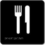 RESTAURANTE - Pictograma tacto visual. 170x170x3,2mm