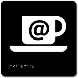 CIBERCAF&Eacute; - Pictograma tacto visual. 170x170x3,2mm